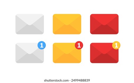 Mail set icons. Flat style. Vector icons.