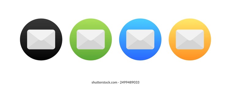 Mail set icons. Flat style. Vector icons.