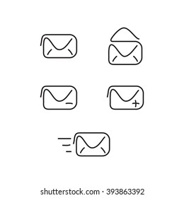Mail set icons. Vector illustration.