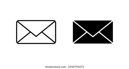 Mail set. Symbol isolated white background. vector illustration. color editable.