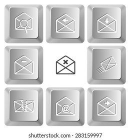 Mail set. Vector set computer keys.