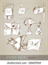 mail set vector retro