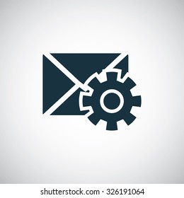 mail setting icon, on white background
