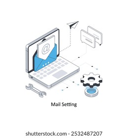 Mail Setting  Isometric stock illustration. EPS File stock illustration
