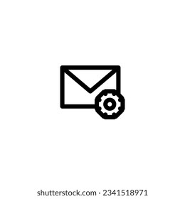 Mail settings with outline icon vector 