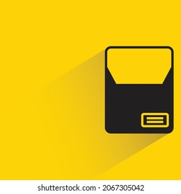 mail with shadow on yellow background
