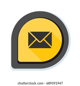 Mail sign button illustration