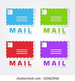 Mail Sign Colorful Vector Icon Design
