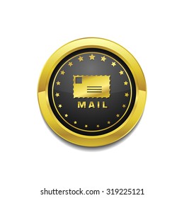 Mail Sign Golden Vector Icon Button