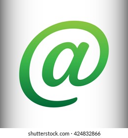 Mail sign. Green gradient icon