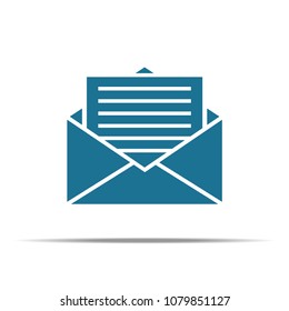 Mail sign icon or envelope icon. Message icon. Flat design style. Vector illustration, eps10