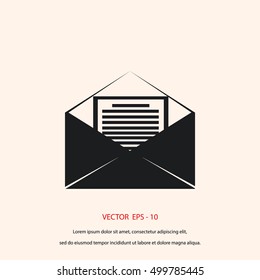 Mail sign icon, flat design best vector icon