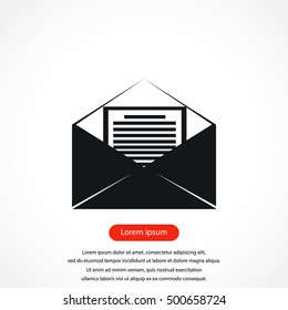 Mail sign icon, flat design best vector icon