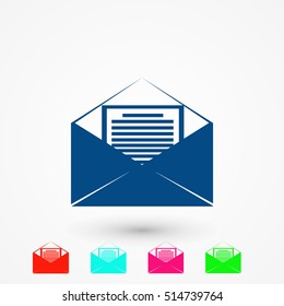 Mail sign icon, flat design best vector icon