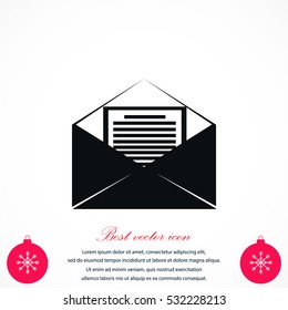 Mail sign icon, flat design best vector icon