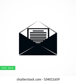 Mail sign icon, flat design best vector icon
