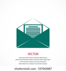 Mail sign icon, flat design best vector icon