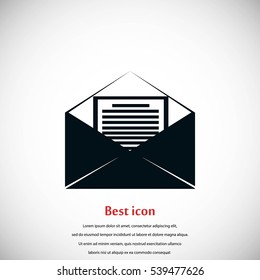 Mail sign icon, flat design best vector icon