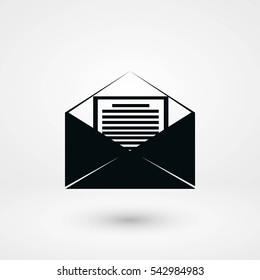 Mail sign icon, flat design best vector icon