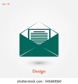 Mail sign icon, flat design best vector icon