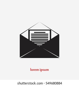 Mail sign icon, flat design best vector icon