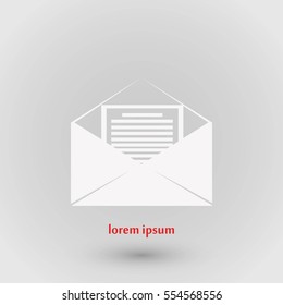 Mail sign icon, flat design best vector icon