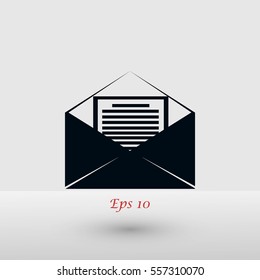 Mail sign icon, flat design best vector icon