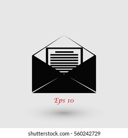 Mail sign icon, flat design best vector icon