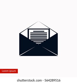 Mail sign icon, flat design best vector icon