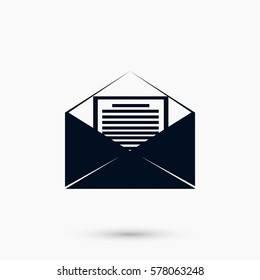 Mail sign icon, flat design best vector icon