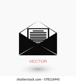 Mail sign icon, flat design best vector icon