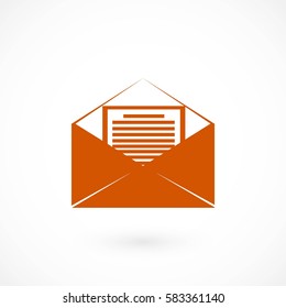 Mail sign icon, flat design best vector icon