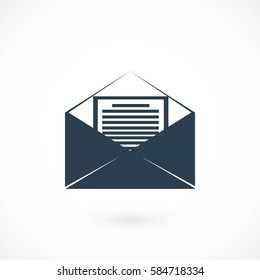 Mail sign icon, flat design best vector icon