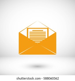 Mail sign icon, flat design best vector icon