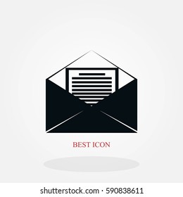 Mail sign icon, flat design best vector icon