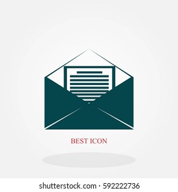 Mail sign icon, flat design best vector icon
