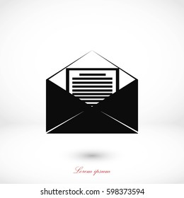 Mail sign icon, flat design best vector icon