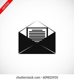 Mail sign icon, flat design best vector icon