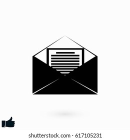 Mail sign icon, flat design best vector icon