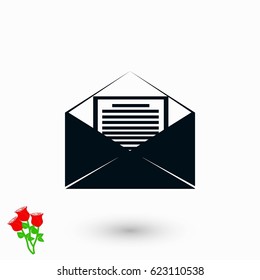 Mail sign icon, flat design best vector icon