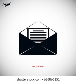 Mail sign icon, flat design best vector icon