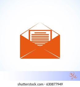 Mail sign icon, flat design best vector icon
