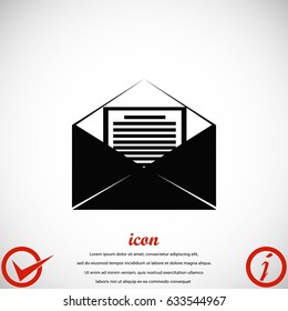 Mail sign icon, flat design best vector icon