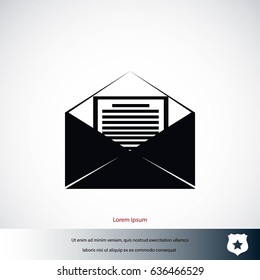 Mail sign icon, flat design best vector icon