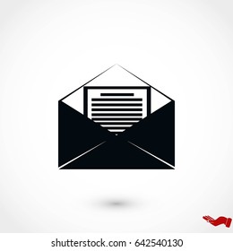 Mail sign icon, flat design best vector icon