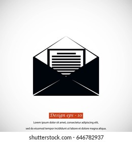 Mail sign icon, flat design best vector icon
