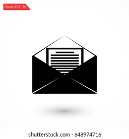 Mail sign icon, flat design best vector icon