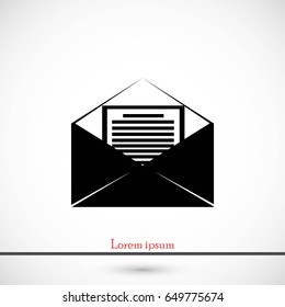 Mail sign icon, flat design best vector icon