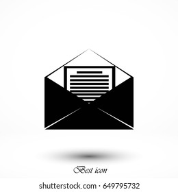 Mail sign icon, flat design best vector icon