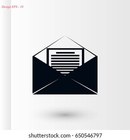 Mail sign icon, flat design best vector icon